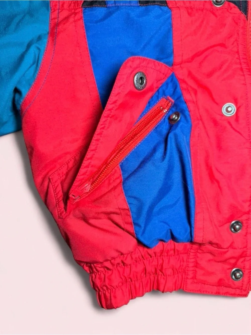 Vintage 80s 90s Apparatus Kids Ski Jacket Boys 6 Retro Colorblock Puffy Coat